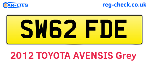 SW62FDE are the vehicle registration plates.