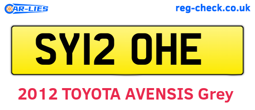 SY12OHE are the vehicle registration plates.