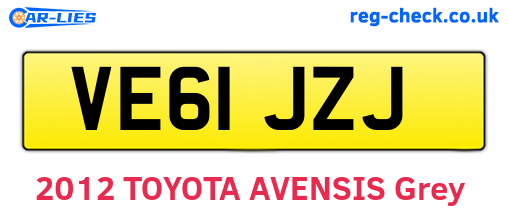 VE61JZJ are the vehicle registration plates.