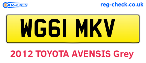 WG61MKV are the vehicle registration plates.