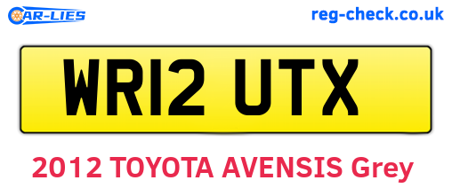 WR12UTX are the vehicle registration plates.