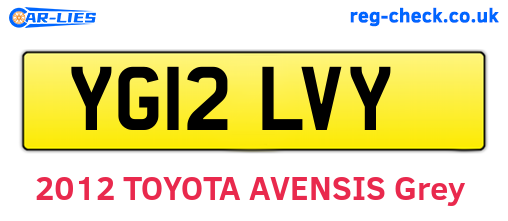 YG12LVY are the vehicle registration plates.