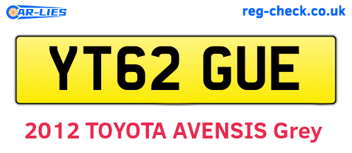 YT62GUE are the vehicle registration plates.
