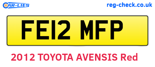 FE12MFP are the vehicle registration plates.