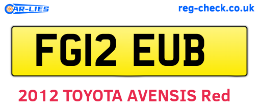 FG12EUB are the vehicle registration plates.