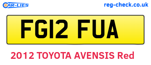 FG12FUA are the vehicle registration plates.