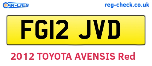 FG12JVD are the vehicle registration plates.