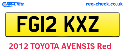 FG12KXZ are the vehicle registration plates.