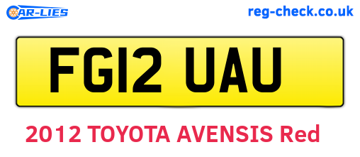 FG12UAU are the vehicle registration plates.
