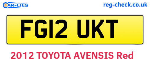 FG12UKT are the vehicle registration plates.