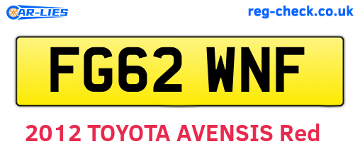 FG62WNF are the vehicle registration plates.