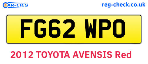 FG62WPO are the vehicle registration plates.