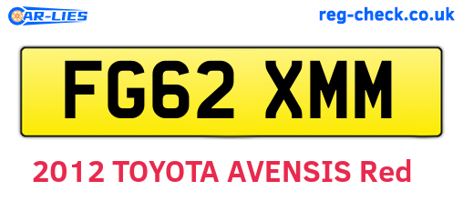 FG62XMM are the vehicle registration plates.