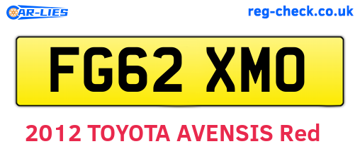 FG62XMO are the vehicle registration plates.