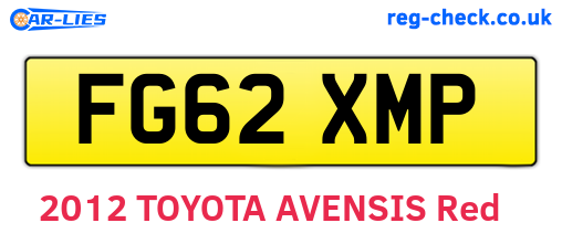 FG62XMP are the vehicle registration plates.