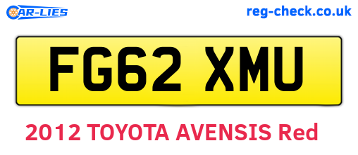 FG62XMU are the vehicle registration plates.