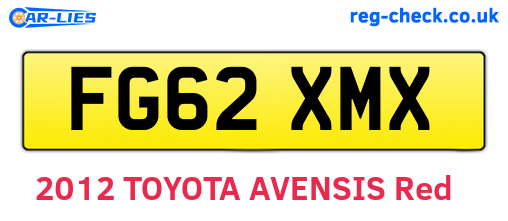 FG62XMX are the vehicle registration plates.