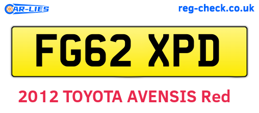 FG62XPD are the vehicle registration plates.