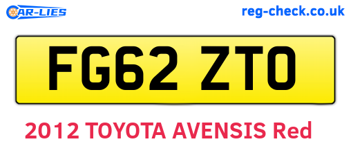 FG62ZTO are the vehicle registration plates.