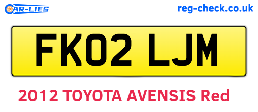 FK02LJM are the vehicle registration plates.