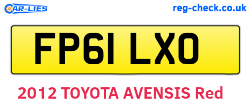 FP61LXO are the vehicle registration plates.
