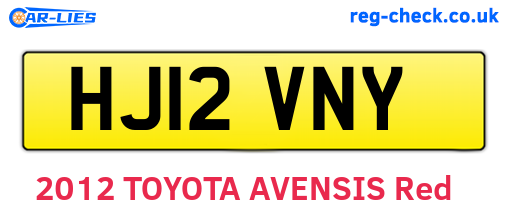 HJ12VNY are the vehicle registration plates.
