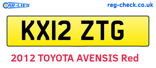 KX12ZTG are the vehicle registration plates.