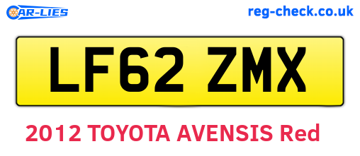 LF62ZMX are the vehicle registration plates.