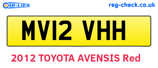 MV12VHH are the vehicle registration plates.
