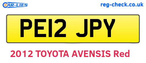 PE12JPY are the vehicle registration plates.