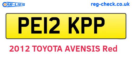 PE12KPP are the vehicle registration plates.