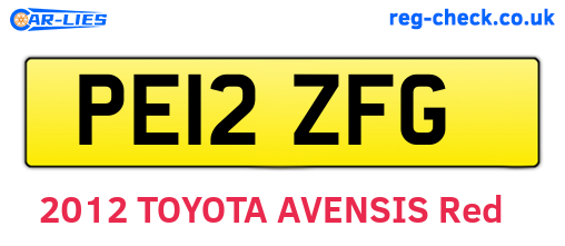 PE12ZFG are the vehicle registration plates.