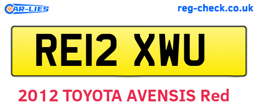 RE12XWU are the vehicle registration plates.