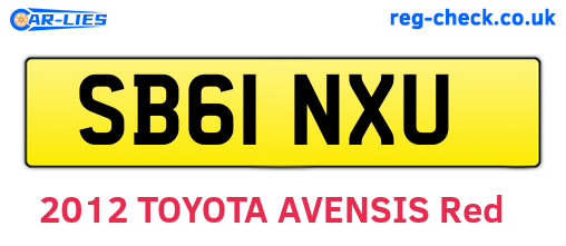 SB61NXU are the vehicle registration plates.