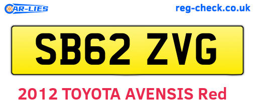 SB62ZVG are the vehicle registration plates.