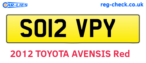 SO12VPY are the vehicle registration plates.