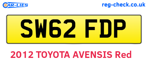 SW62FDP are the vehicle registration plates.