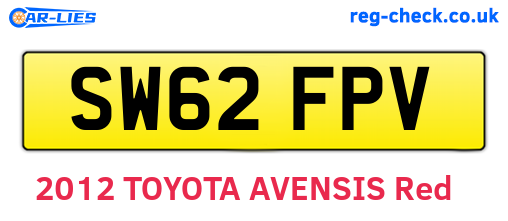 SW62FPV are the vehicle registration plates.