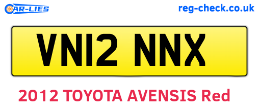 VN12NNX are the vehicle registration plates.