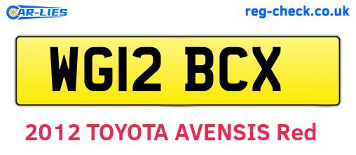 WG12BCX are the vehicle registration plates.