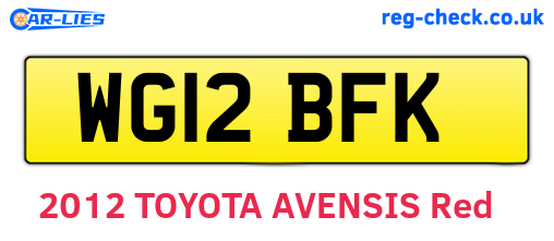 WG12BFK are the vehicle registration plates.