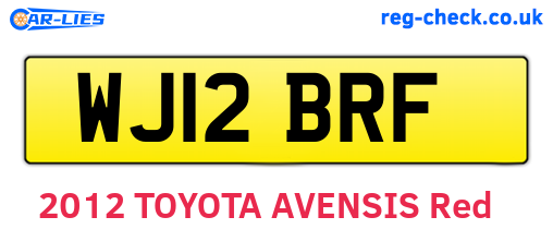 WJ12BRF are the vehicle registration plates.