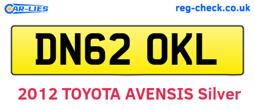 DN62OKL are the vehicle registration plates.