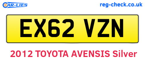EX62VZN are the vehicle registration plates.