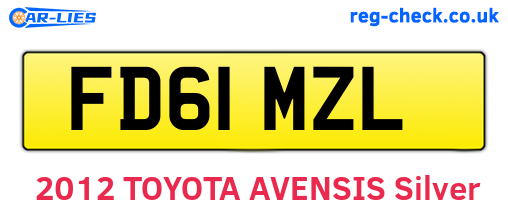 FD61MZL are the vehicle registration plates.
