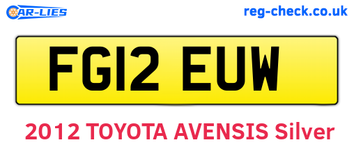 FG12EUW are the vehicle registration plates.