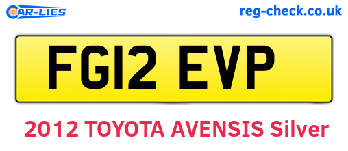 FG12EVP are the vehicle registration plates.