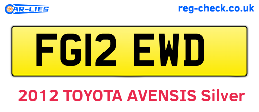 FG12EWD are the vehicle registration plates.