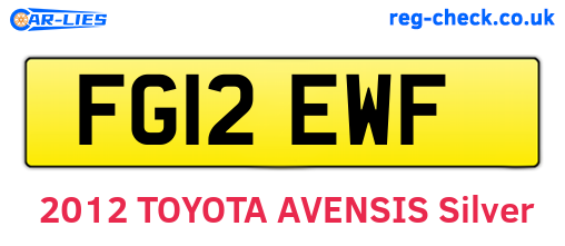 FG12EWF are the vehicle registration plates.