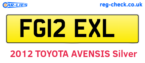 FG12EXL are the vehicle registration plates.